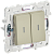Переключатель 2-кл 10А C/У проходной с индикатором Бежевый Skandy