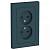 Розетка 2-м 16А С/У в сборе с рамкой Изумруд AtlasDesign