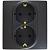 Розетка 2-ая с/з, винт. клеммы, 16А, 250 В Антрацит Legrand Etika