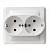 Розетка 2-м 16А С/У З/К Белый Etude