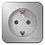 Розетка 1-м 16А О/У З/К с кольцом изолирующая пластина  Алюминий Blanca