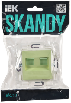 Розетка RJ45+RJ45 кат.6 С/У Мятный Skandy