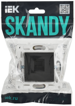 Розетка RJ45 кат.5Е С/У Графит Skandy