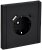 Розетка 1-м 16А С/У З/К со шторками+USB A+С 18Вт винтовое крепление Металл Черный Forte&Piano