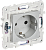 Розетка 1-м 16А С/У З/К со шторками Серебряный Skandy