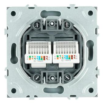Розетка RJ45+RJ45 С/У Антрацит Эмили