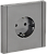 Розетка 1-м 16А С/У З/К со шторками Сталь Forte&Piano