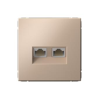 Розетка RJ45+RJ45 кат.6А С/У Песочный ArtGallery