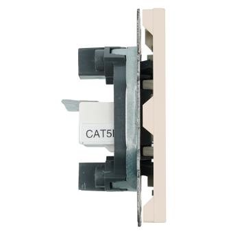 Розетка RJ45+RJ45 С/У Кашемир Эмили