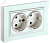 Розетка 2-м 16А С/У З/К в сборе Жемчуг Brite