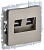 Розетка RJ45+RJ45 кат.6 С/У Шампань Brite