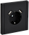 Розетка 1-м 16А С/У З/К со шторками+USB A+А 3,1А винтовое крепление Металл Черный Forte&Piano