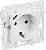 Розетка 1-м 16А С/У З/К со шторками+USB С 18Вт Арктический белый Skandy