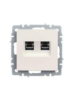 Розетка RJ45+RJ45 кат.5Е С/У Жемчуг Brite