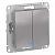 Выключатель 2-кл 10А С/У с индикатором Алюминий AtlasDesign